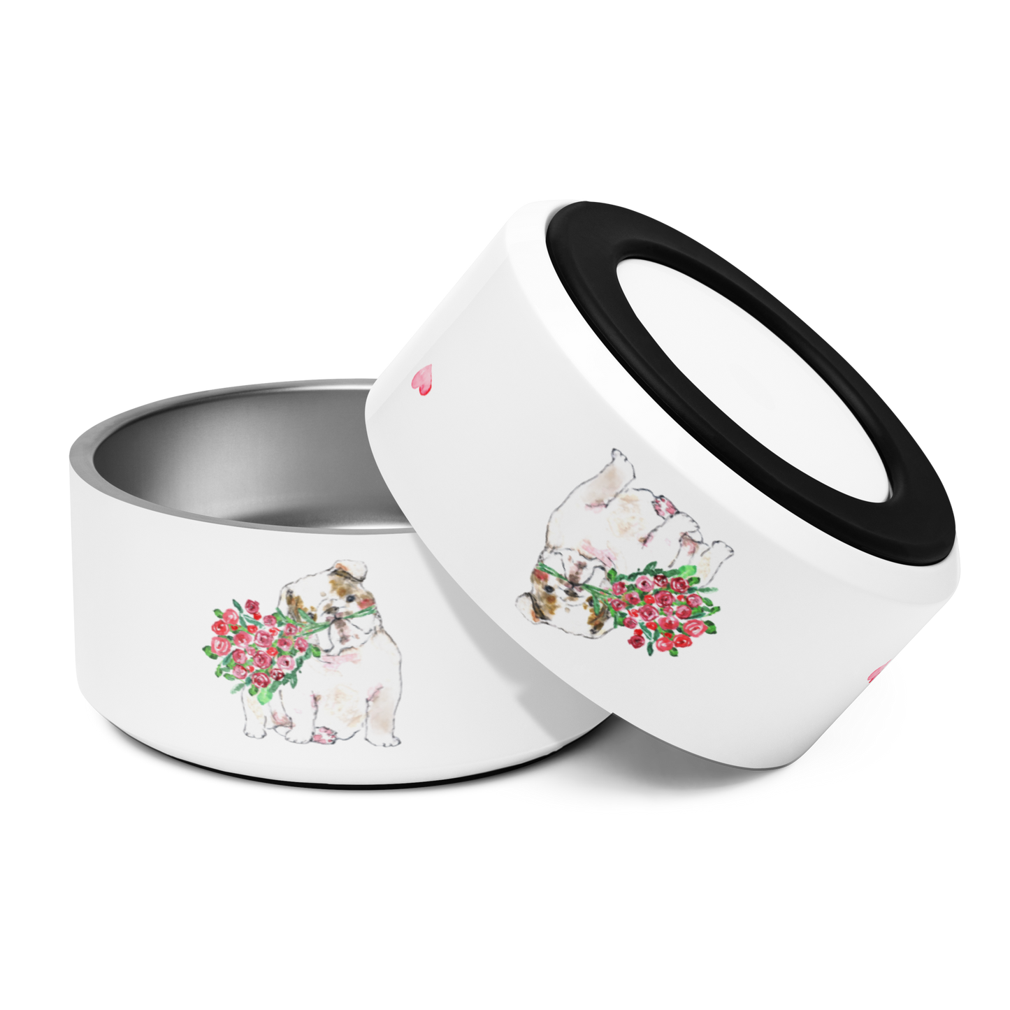 Bulldog Food Bowl - "My Heart"