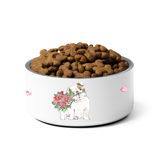 Bulldog Food Bowl - "My Heart"