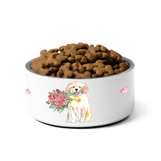 Golden Retriever Food Bowl - "My Heart"