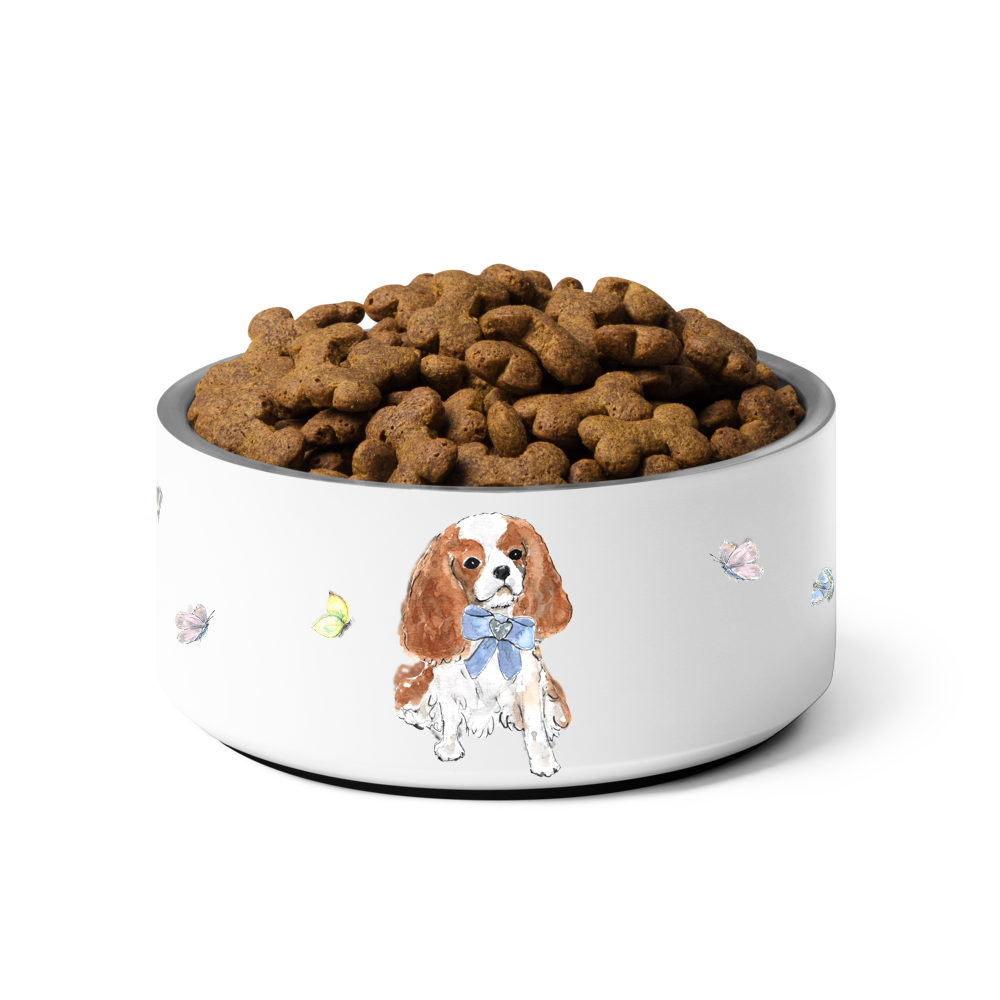 King Charles Cavalier Food Bowl - Butterflies