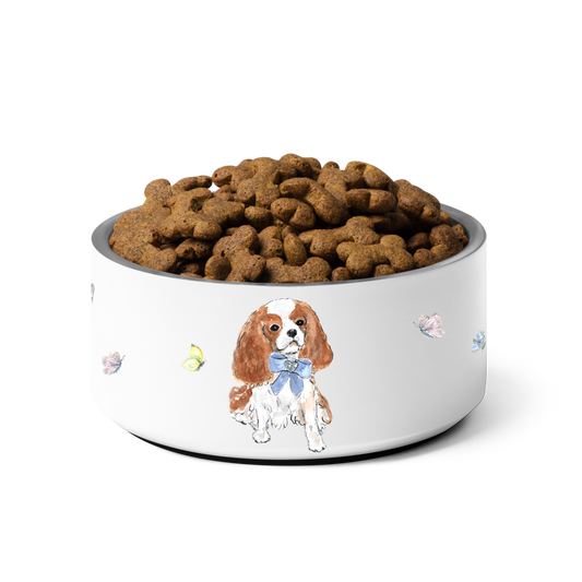 King Charles Cavalier Food Bowl - Butterflies