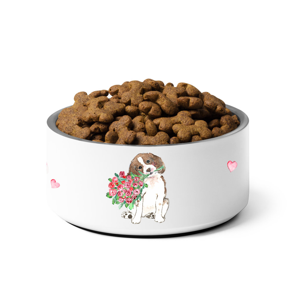 English Springer Spaniel (Liver/White) Food Bowl - Bouquet