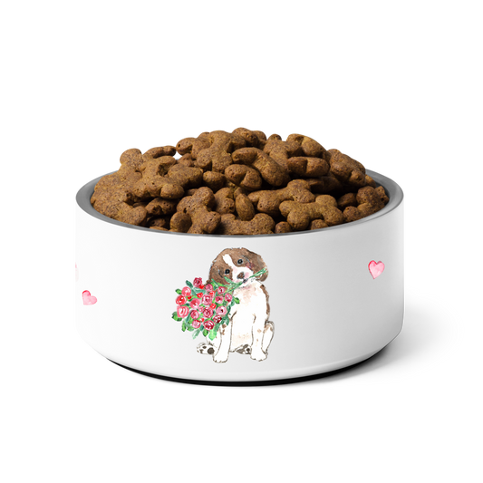 English Springer Spaniel (Liver/White) Food Bowl - Bouquet